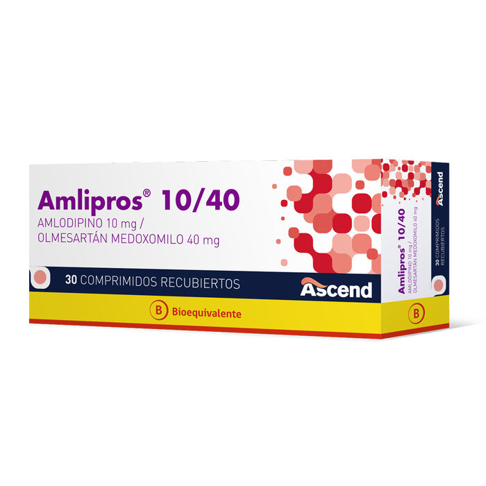 Amlipros 10/40 (amlodipino 10 mg / olmesartan 40 mg) x 30 comp. Lab. Ascend