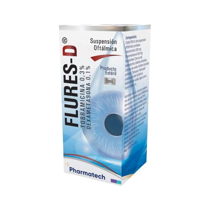 Flures-D (tobramicina 0.3% dexametasona 0.1%) Susp.Oftal. 5 ml. Pharmatech