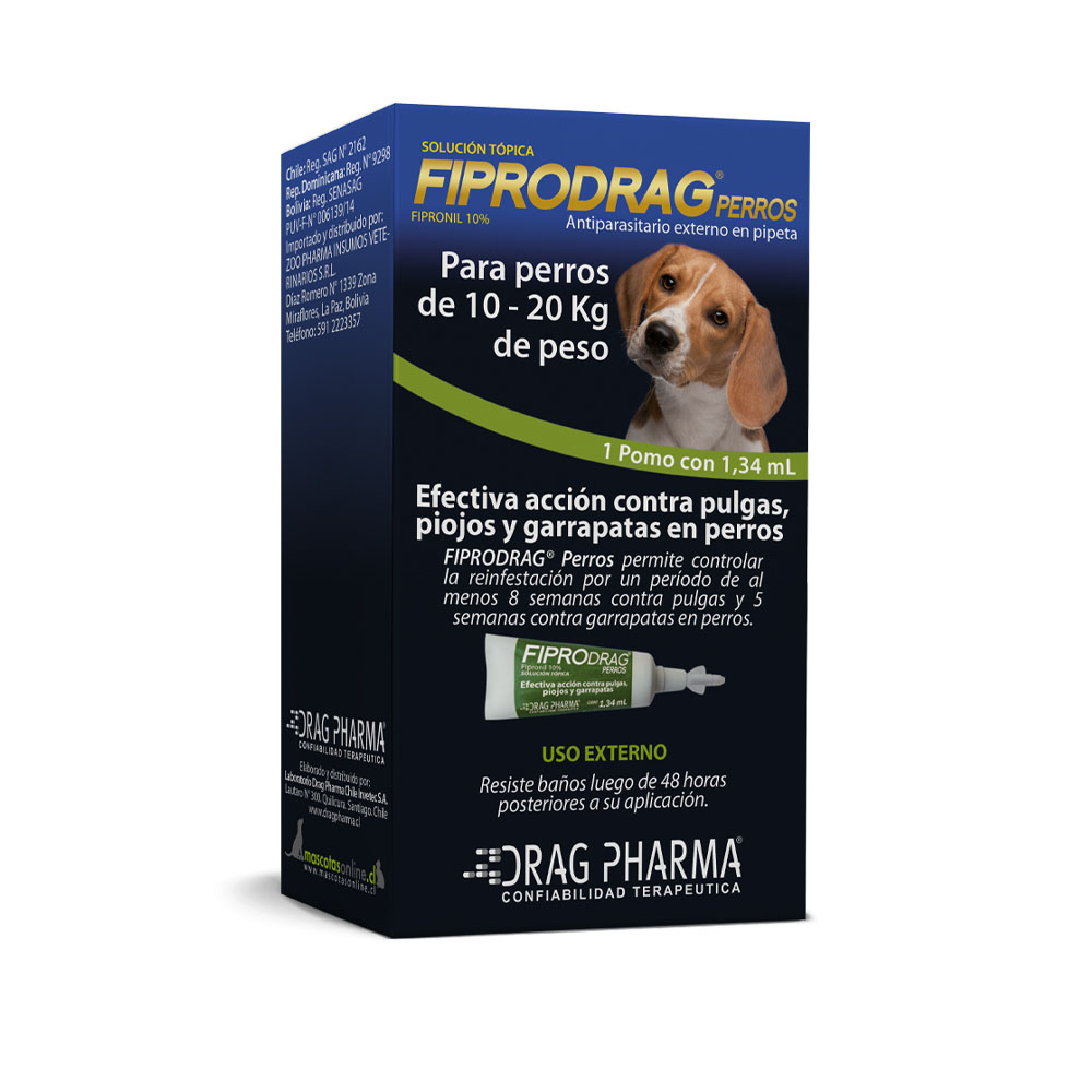 Fiprodrag (fipronil 10%) Pipeta perro x 1 Drag pharma