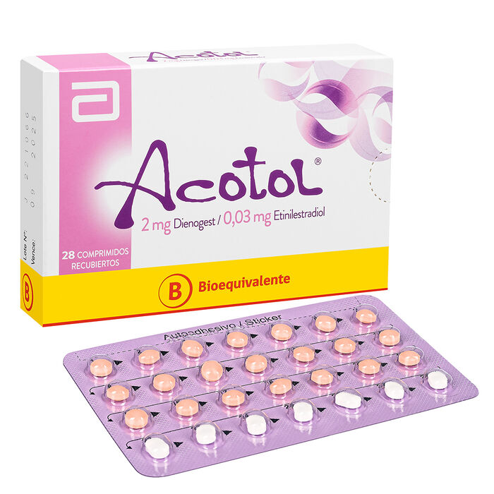 Acotol (Dienogest 2 mg+ Etinilestradiol 0,03 mg) x 28 Comp. Abbott