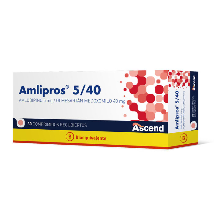 Amlipros (Amlodipino / Olmesartan) 5/40 x 30 comp . Ascend