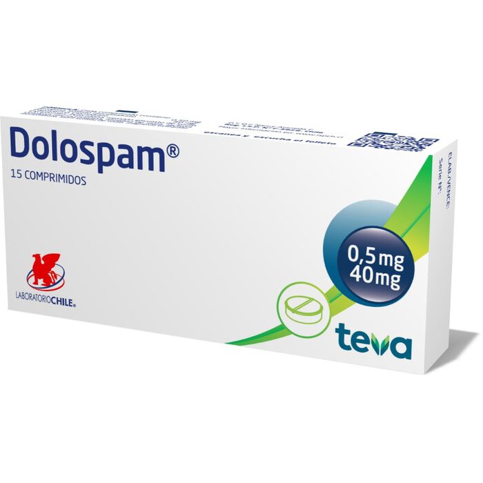 Dolospam (Atropina 0.50mg+Papaverina 40 mg) x 15 com Lab Chile