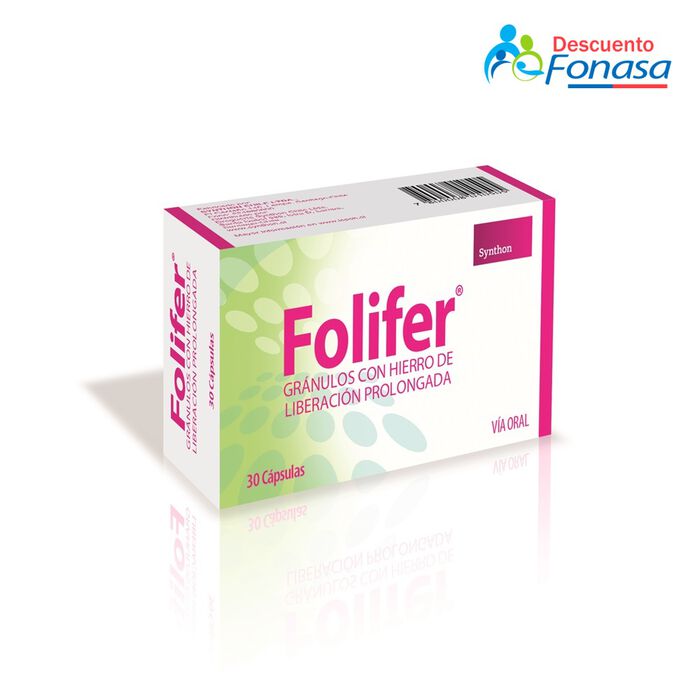 Folifer (Fumarato ferroso 330mg) x 30 Cap. Synthon