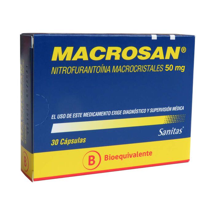 Macrosan (Nitrofurantoina) 50mg x 30 Cap. Sanitas