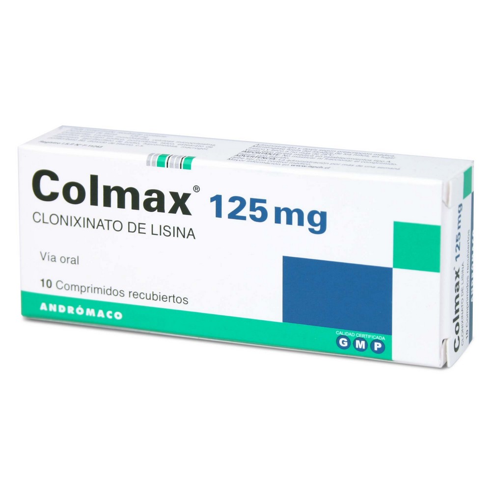 Colmax (Clonixinato de Lisina) 125mg x 10 Comp. Andromaco