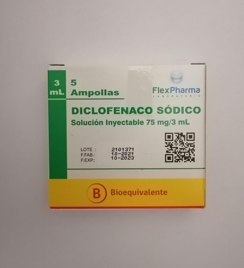 Diclofenaco 75mg/3mL x 5 ampollas BE