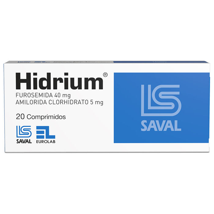 Hidrium (Furosemida 40mg/ Amilorida clorhidrato 5mg) x 20 com Saval