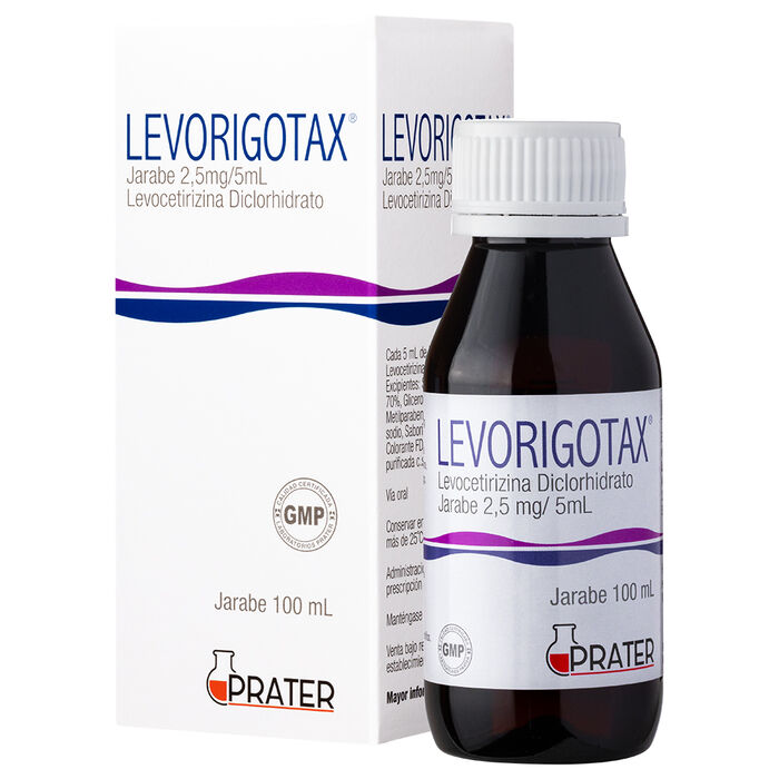 Levorigotax (Levocetirizina diclorhidrato) 2.5 mg/5 ml x 100 ml Prater