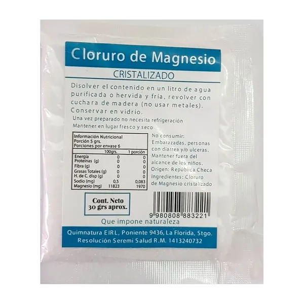 Cloruro de magnesio 30 gr Quimnatura