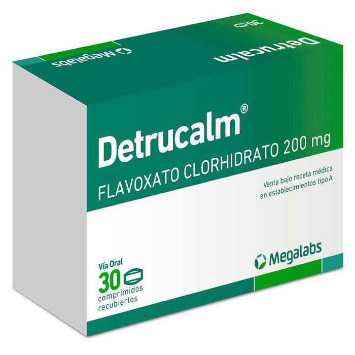 Detrucalm (Flavoxato clorhidrato) 200 mg x 30 com Megalabs