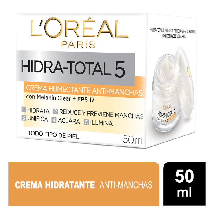 Crema dia Humectante FPS 17 HidraTotal 5. 50 ml. Loreal Paris.