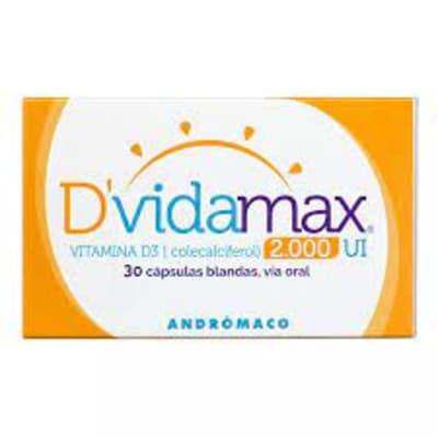 D'vidamax (Vita. D3 colecalciferol) 2.000 UI x 30 Cap.Andromaco
