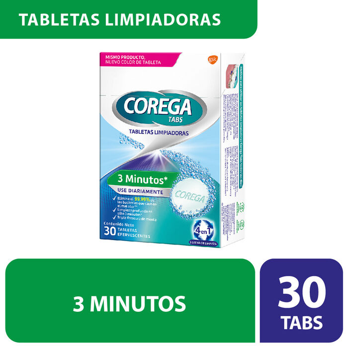Corega 3 minutos tab ( Caja ) x 30. Gsk
