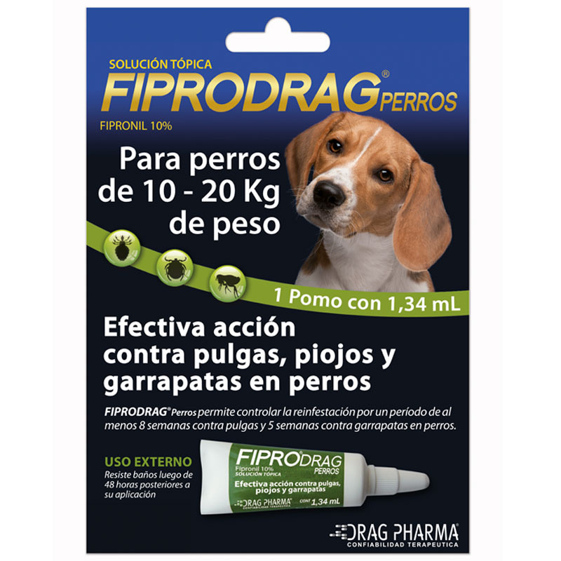 Fiprodrag (fipronil 10%) pipeta perro 10-20 kg x 1 Drag Pharma