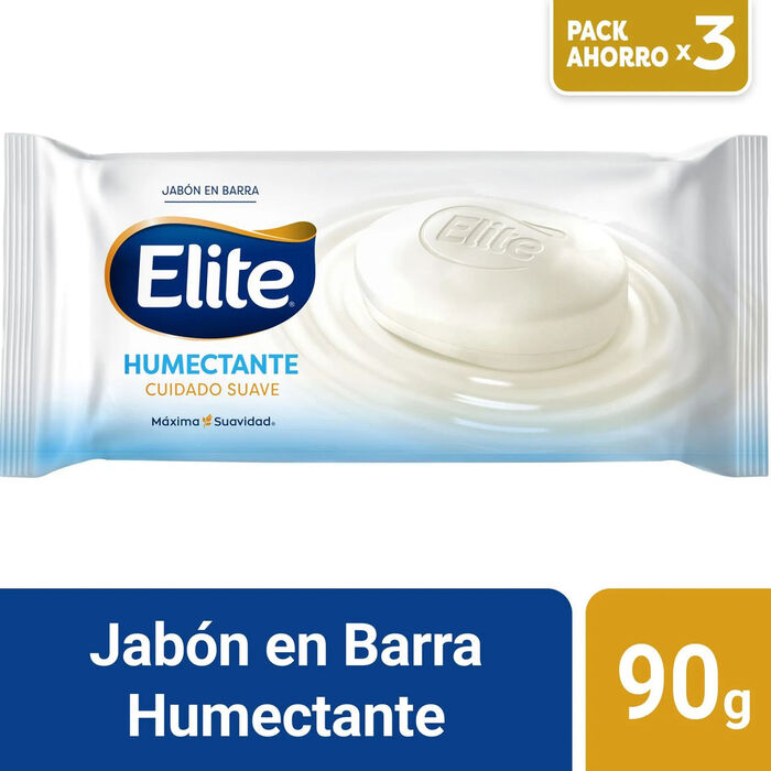 Jabón Humectante en Barra 90 g x 3 unidades Elite