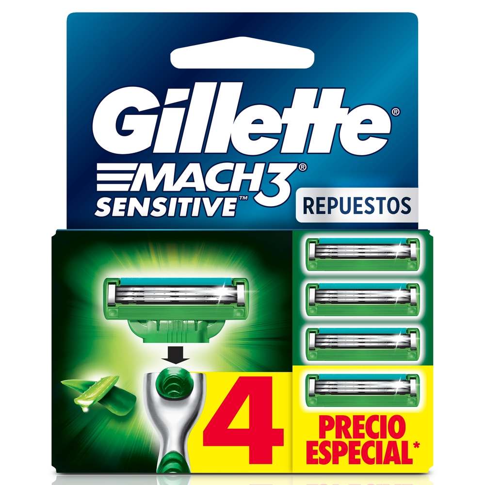 Gillette mach 3 repuestos x 4