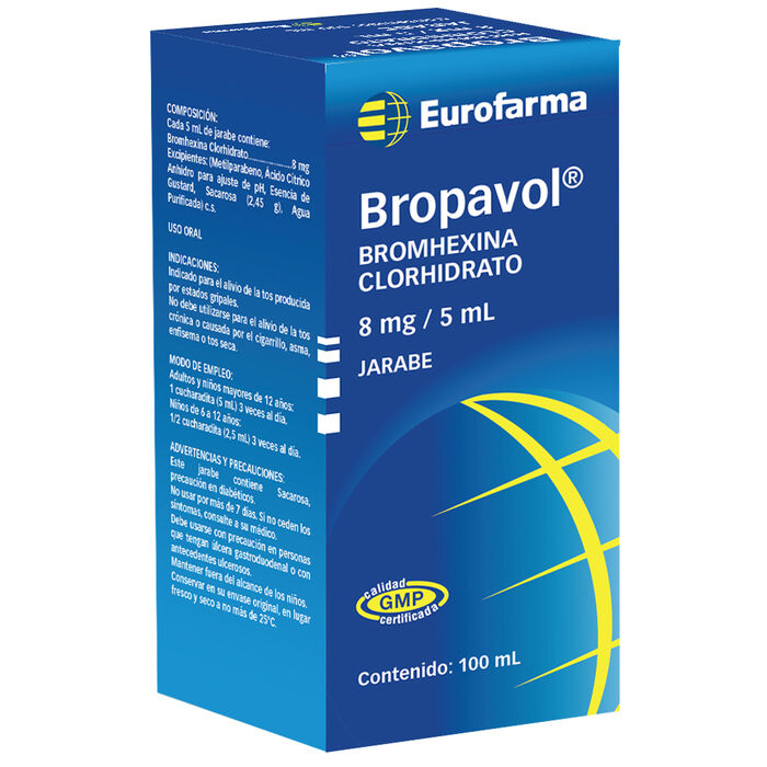 Bropavol (Bromhexina) 8mg / 5ml x 100 ml Eurofarma