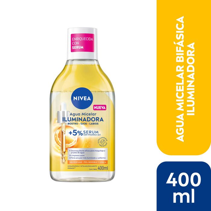 Agua Micelar iluminadora +5% Serum  x 400 ml Nivea