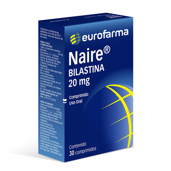 Naire (bilastina) 20 mg x 30 comp Eurofarma