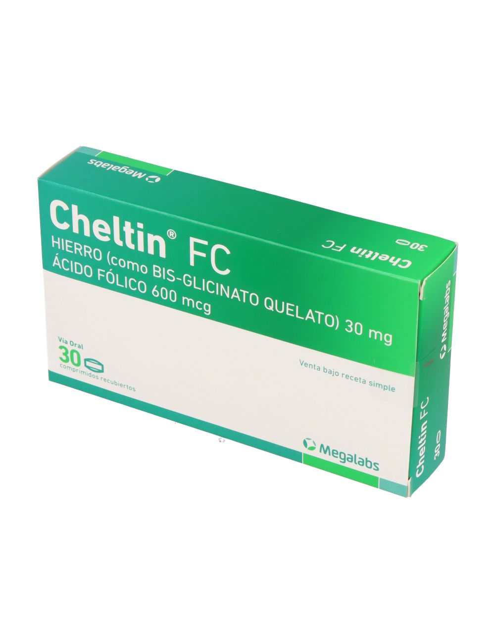 Cheltin (Hierro (Bis-Glicinato)  / acido folico ) 30 mg/60 mcg x 30 comp. Megalabs