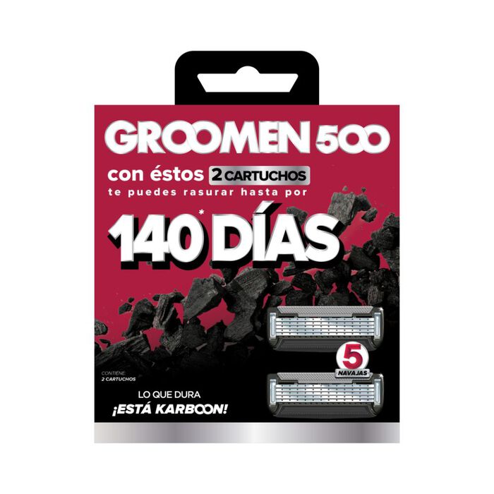 Groomen 500 cartuchos repuestos x 2 unidades