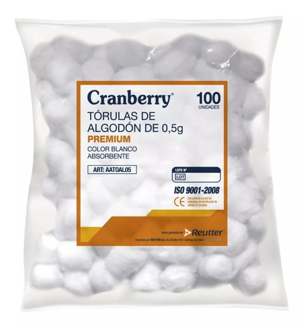 Algodon torulas 0.5 gr x 100 unidades Cranberry