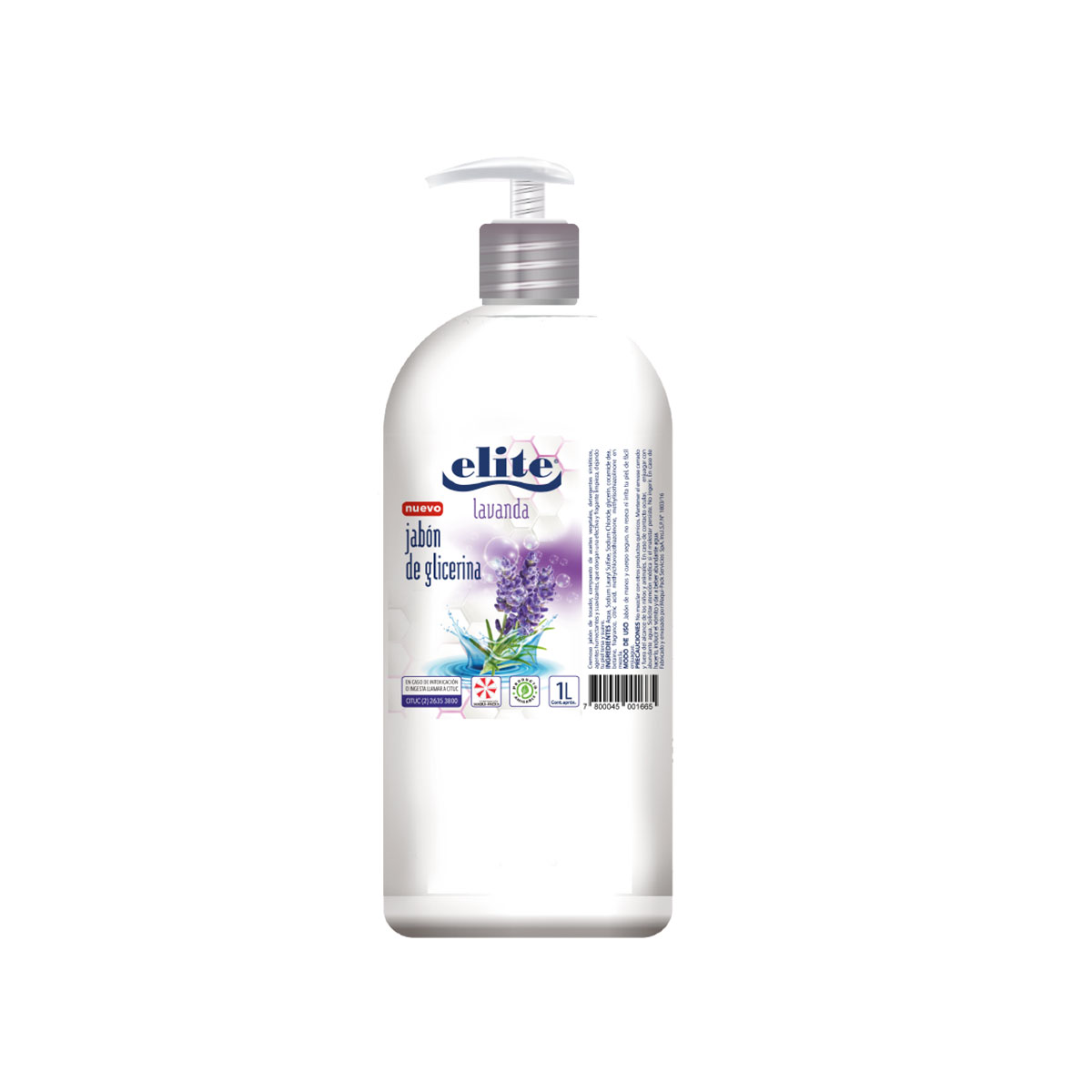 Jabón de glicerina con válvula 1 lt Elite