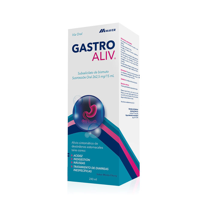 Gastroaliv (Subsalicilato de bismuto 262,5mg/15mL) x 240 mL