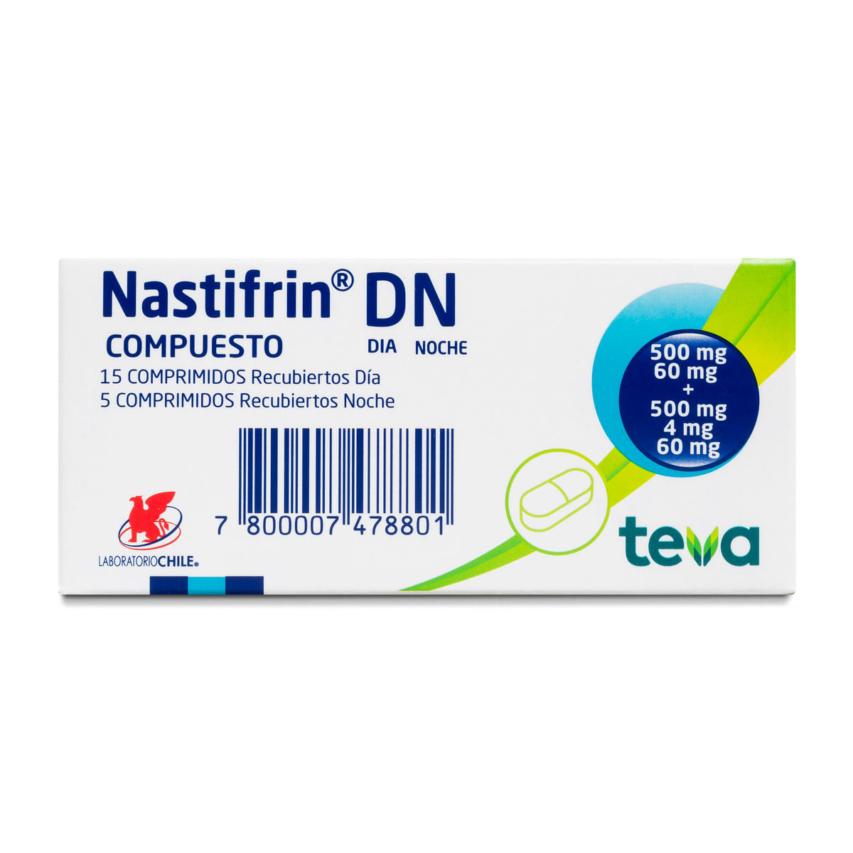 Nastifrin DN (Paracetamol 500mg/Pseudoefedrina 60mg/Clorfenamina 4mg) x 20 Comp. Teva