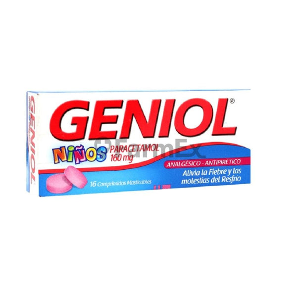 Geniol Infantil (Paracetamol) 160 mg x 16 com masticables Mintlab