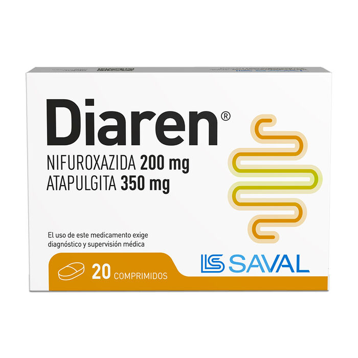 Diaren (Nifuroxazina / Atapulgita) x 20 comp Saval