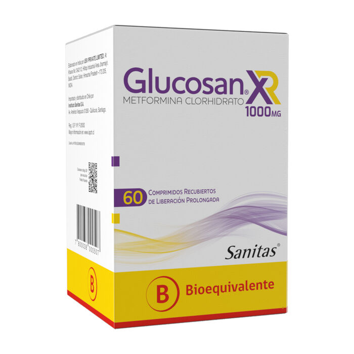 Glucosan ( metformina ) XR 1000 mg  x 60 comp rec Sanitas