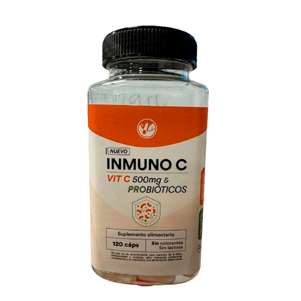 Inmuno C (Vitamica C 500 mg + Probioticos) 120 caps, Farm.MBH SPA