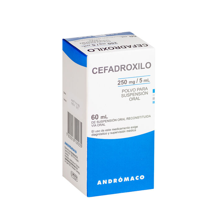 Cefadroxilo 250mg/5mL x 60 mL Suspensión Andrómaco