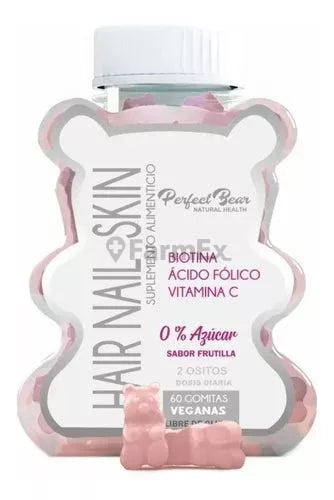 Hair Nails &Skin (Biotina/VitC/Acido Fòlico) x 60 gomitas. PerfectBears