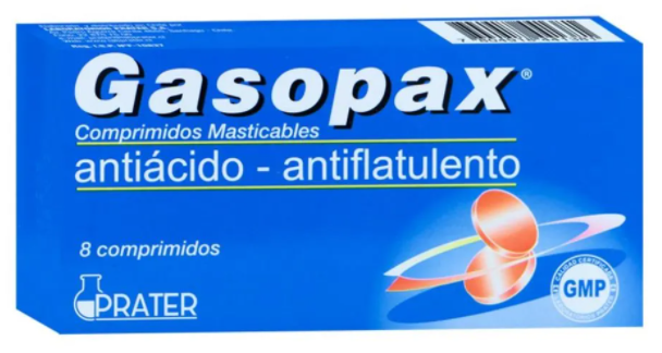 Gasopax (Simeticona;Hidrox. Aluminio; Hidrox. Magnesio) 25mg/200mg/200mg x 8 Com. Mast. Prater