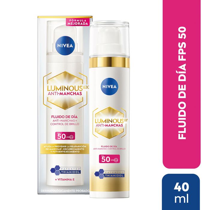 Fluido para rostro dia Anti-Manchas+control de brillo Nivea luminous  40ml