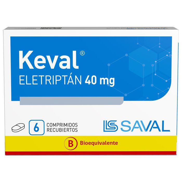 Keval Eletriptan 40 mg 6 Comprimidos Saval