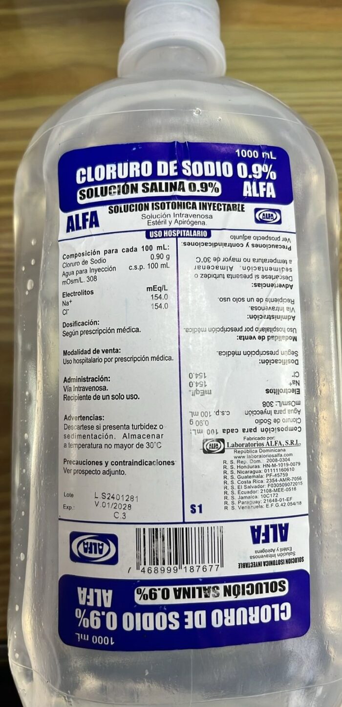Cloruro de Sodio 0.9% 1 L