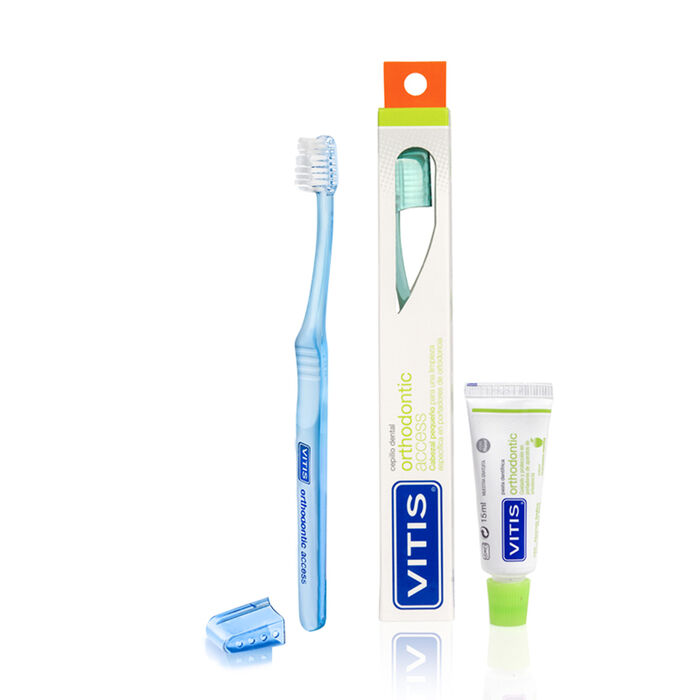 Cepillo Dental Orthodontic Vitis + Pasta Dental Anticaries