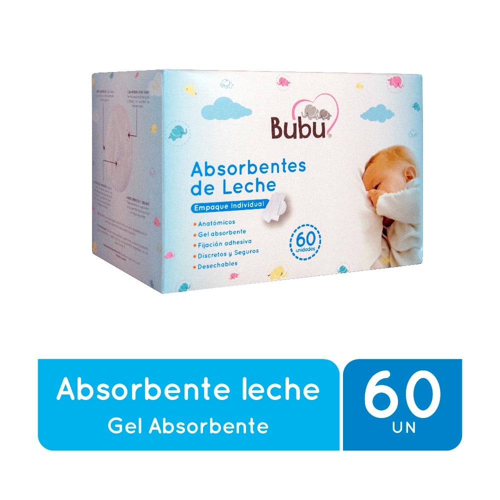 Bubu Adsorbentes de Leche 60 unidades.