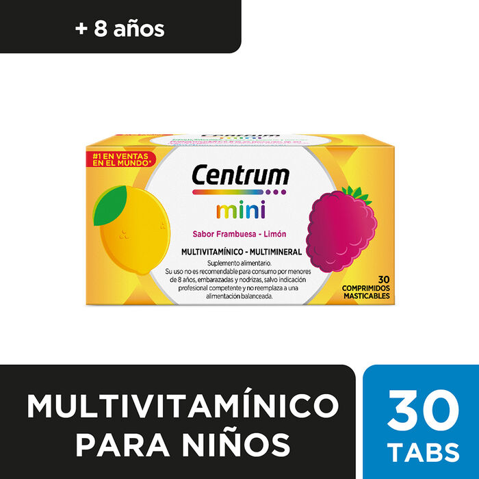Centrum Mini Multivitaminico x 30 comp masticable frambuesa-limon Haleon