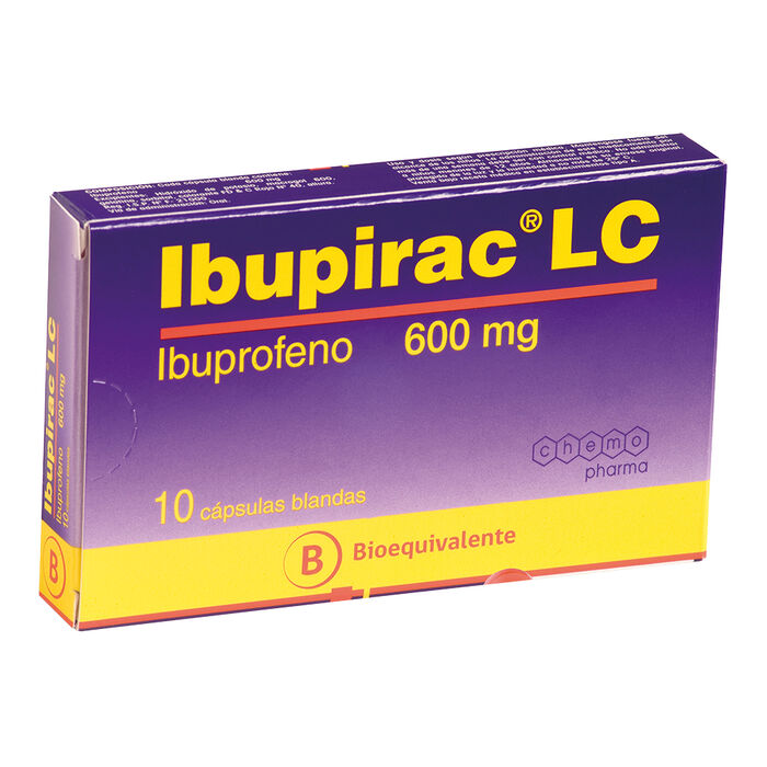 Ibupirac LC 600 mg (Ibuprofeno)  x 10 Cap. Chemo